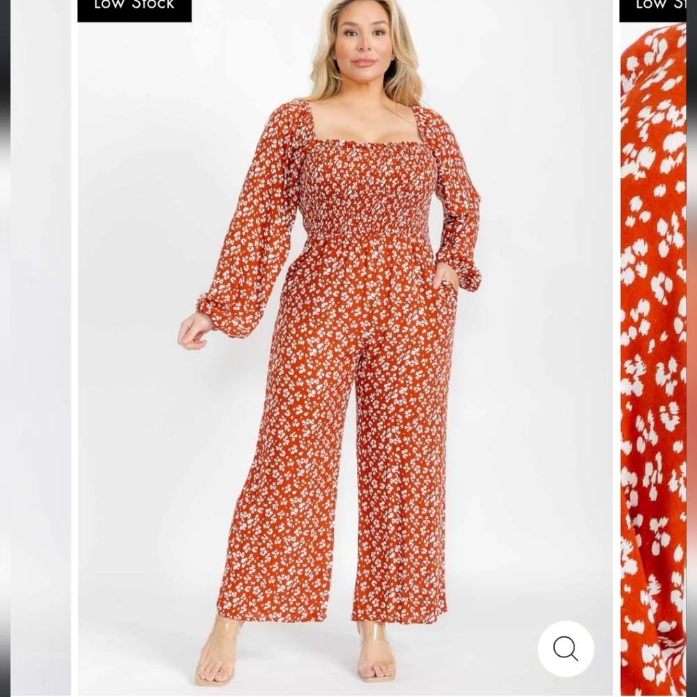 62 Floral Plus Size Jumpsuit